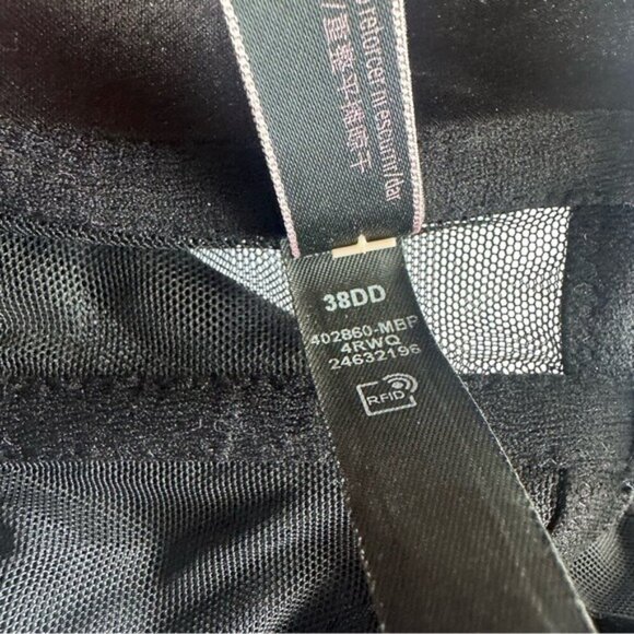 Victoria's Secret Very Sexy Lightly-Lined Lace Back Black Bra Size 38 DD - Picture 7 of 10